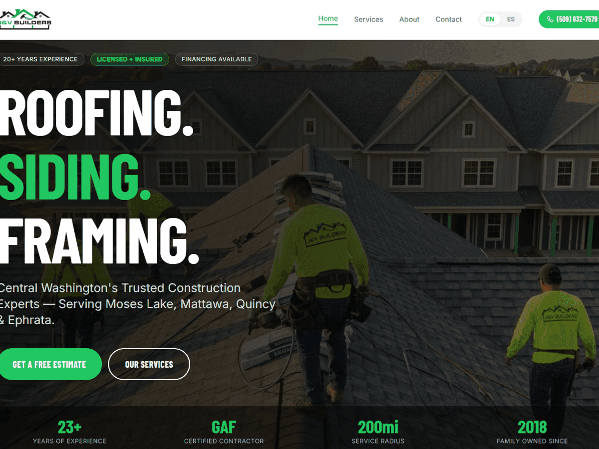J&V Builders — Websites by Hello Habanero